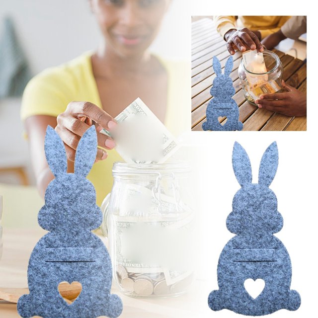 ERK Easter Decor Easter Bunny Purse & Plate Set Cute Rabbit Pouch And Decorative Dish For Easter Celebrations