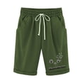 thumbnail image 4 of Iyufng Shorts for Women Plus Size Clearance,Casual Linen Shorts Women,Cotton and Linen Fashionable Printing Elastic Waist 5-inch Pants Drawstring 5-inch Shorts,Holiday Summer Savings Deals, 4 of 4