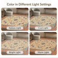 thumbnail image 5 of ODIKA 9'x12' Ivory Blue Elegance With Floral Symphony Washable Area Rug Ornate Garden and Bird Motifs in Vintage Style Non-Slip, Chair-Friendly for Dining Room, Basement, Large Office, 5 of 5