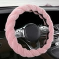 thumbnail image 2 of Blasgw Car Steering Wheel Cover With Soft Warm Non-Slip Car Decoration Car Wheel Protector Universal Fits 14-15 Inches Pink, 2 of 9