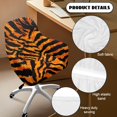 thumbnail image 5 of Xoenoiee Tiger Skin Pattern Velvet Curved Back Dining Room Chair Covers with Arms Stretch Swivel Bar Stool Chair Slipcover, Removable Vanity Kitchen Office Desk Armchair Protector Covers, 5 of 7