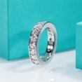 thumbnail image 3 of AnuClub 3.5mm Moissanite Wedding Band Channel Ring Total 4.4ct D Color VVS1 Lab Created Diamond 18K Gold Plated Silver Eternity Ring for Women, 3 of 7