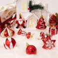 thumbnail image 4 of 105ct Assorted Christmas Ball Ornaments Set - RED, Shatterproof Decorations Christmas Tree Ornaments, Hooks Included, 4 of 7