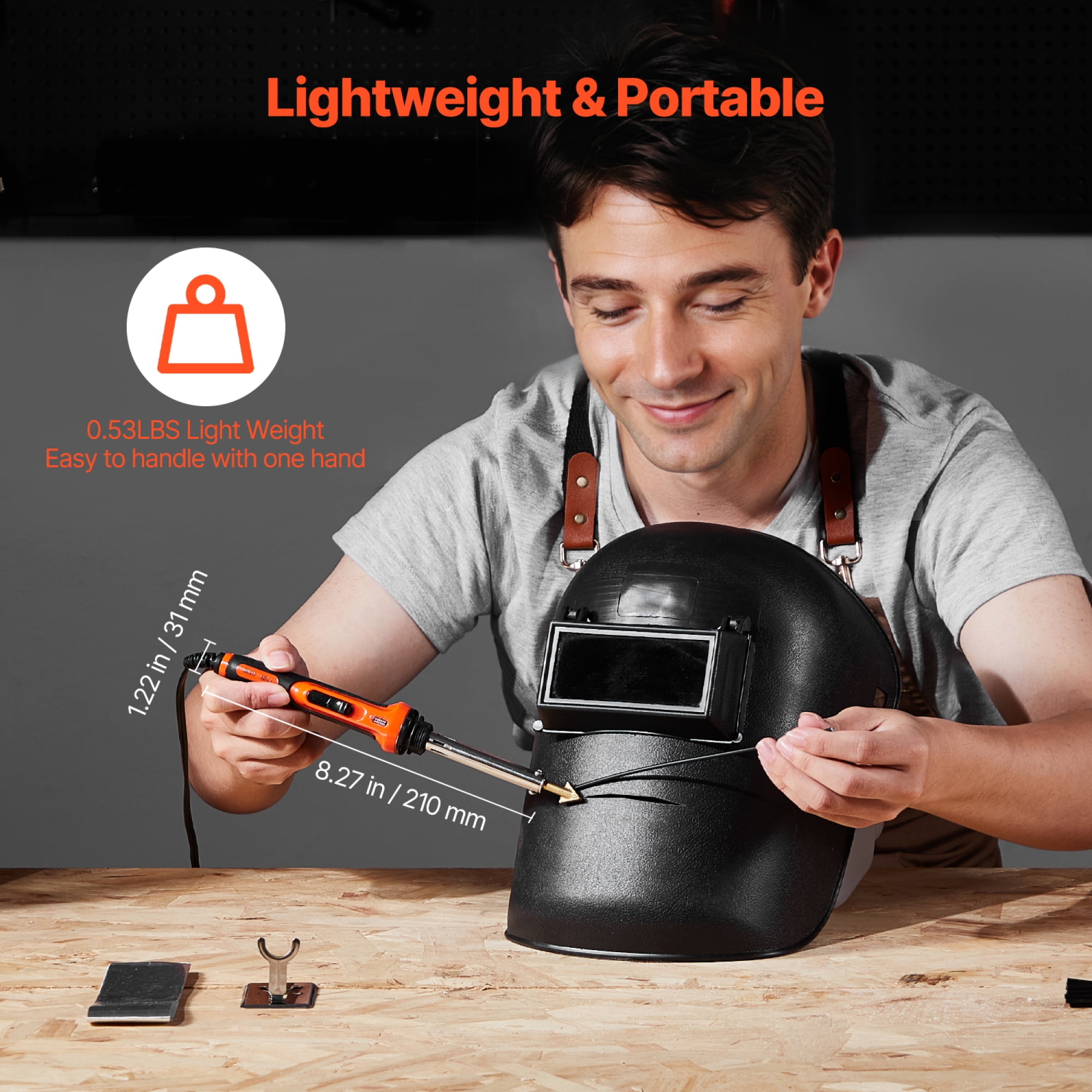 60W/100W Dual Power Plastic Welder Ki  Portable Plastic Welding Soldering Iron with 3 Welding Tips & 20 Welding Rods Car Bumper Repair Kit for Dashboard Kayak Plastic Crack Repair