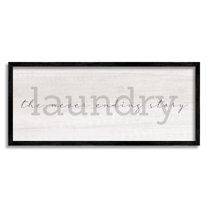 Stupell Industries Laundry Never Ending Story Cursive Typography Sign Graphic Art Black Framed Art Print Wall Art, Design by Daphne Polselli