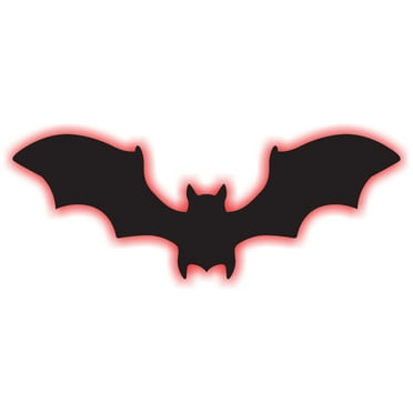 Amscan Light-Up LED Fiberboard Bat Sign, 6-1/8" x 16-5/8", Black