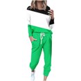 thumbnail image 3 of YUGYXL 2 Piece Sweatsuits for Women Lightweight Comfy Plus Size Outfits Fashion Crew Neck Color Block Sweatshirt and Solid Sweatpants Tracksuits Set 2025 Clearance, 3 of 6