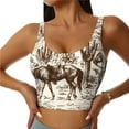 thumbnail image 2 of Picia Western Desert Cowboys2 Sports Bra for Women,Padded Strappy Sports Bras Medium Support Yoga Bra with Removable Cups,Running Yoga Bra-Medium, 2 of 9