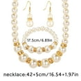 thumbnail image 2 of DESIGNICE 2026 New Jewelry Sets Elegant Luxury Lady Jewelry Pearl Set Necklace Earrings Bracelet Three Piece Set for Party, Wedding, Anniversary, Gift (Gold), 2 of 8