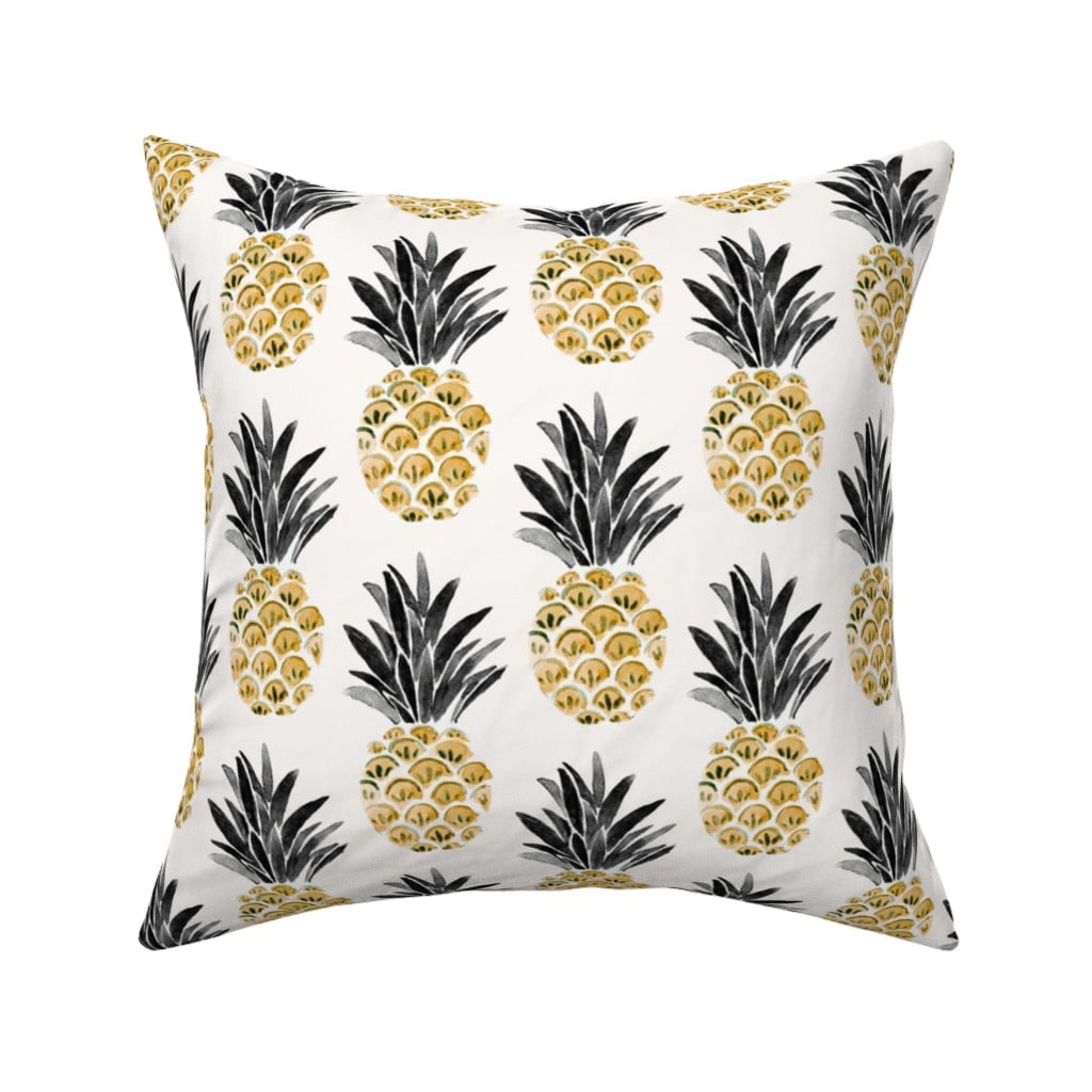 Watercolor Pineapples Pineapple Throw Pillow Cover w ...