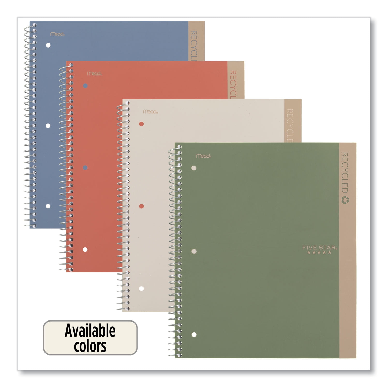 Recycled Notebook, 1 Subject, Medium/College Rule, Randomly Assorted Cover, 11 x 8.5 Sheets | Bundle of 2 Each