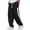 Black, variant on Mens Pants Casual Loose Elastic Waist Breathable Running Athletic Active Wear Trousers with Pocket