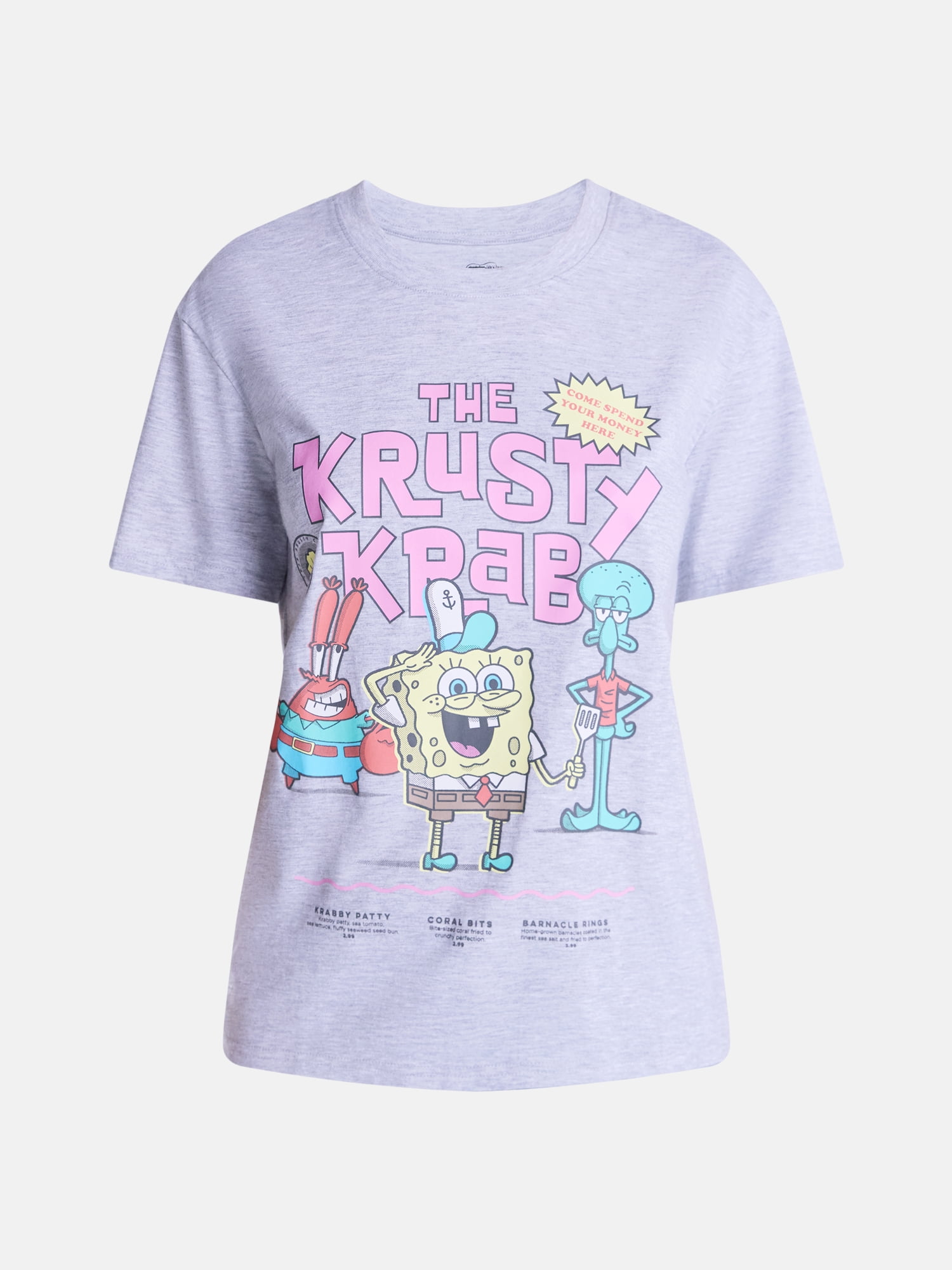 SpongeBob SquarePants Women's Graphic Tee with Short Sleeves, Sizes XXS-XXL