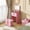 Pink, variant on 3-in-1 Vanity Desk with Lights & Flip Mirror, Small Makeup Vanity Set with Hidden Stool and Storage Drawers, Space-Saving Dressing Table for Bedroom, Pink