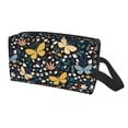 thumbnail image 2 of Goofa Flowers Butterfly Printed Toiletry Bag with Handle,Large Capacity Travel Makeup Cosmetic Bag for Women, Carry on Airport Airline Compliant Bag, 2 of 9