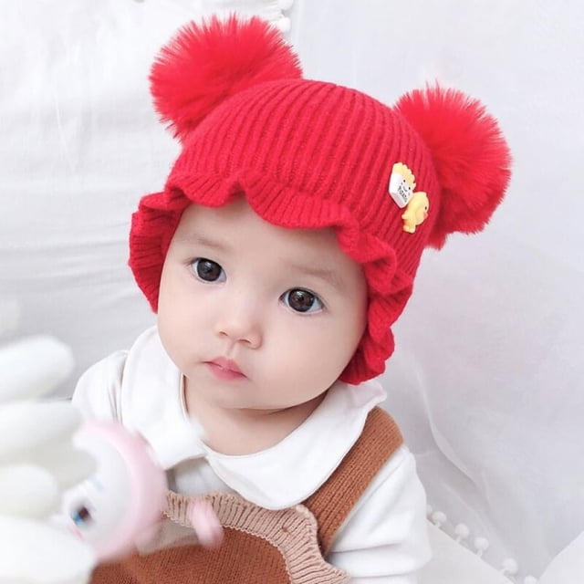 Grande Liquidation! Chapeau Bébé Filles Imprimé Dessin Animé Chapeaux Automne Hiver Chaud Casquette Filles Coton Hiver Chapeau Enfant Chapeaux Décontractés Rouges