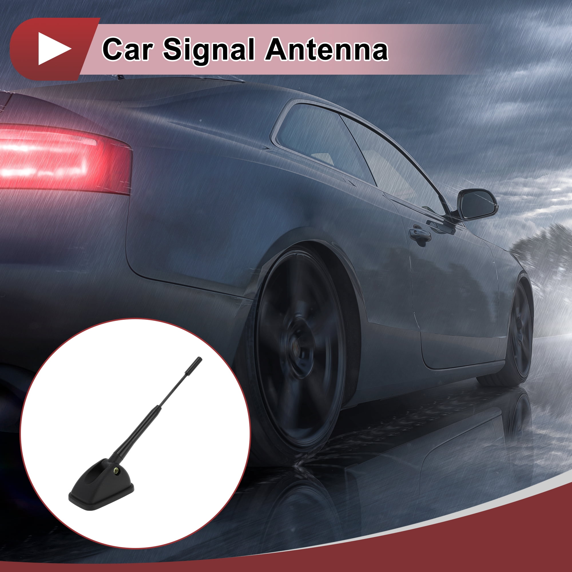 Unique Bargains 1 Pc Car Truck Dummy Antenna with Base Black ABS Roof Mount