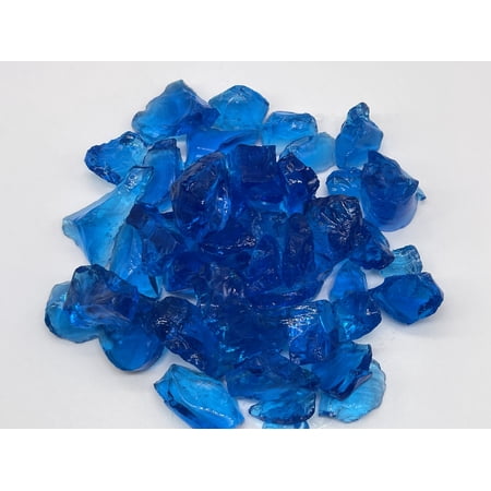 Turquoise Blue Fire Glass Product Sample 2oz - Blue Fire Pit Glass Sample