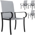 thumbnail image 2 of Outsunny Set of 4 Outdoor Wicker Dining Chairs, All-Weather Rattan Armchairs with Armrests, Steel Frame, High Back and Deep Seating, Gray, 2 of 9