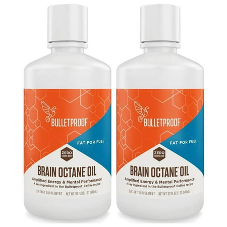 Bulletproof Brain Octane Oil 32 Oz Each (2-Pack) Fuel For Brain & Body Best By (The Best Food Supplement)