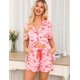 thumbnail image 2 of Conjunto de pijama Anjue para mujer, pantalones cortos con botones, manga corta de dos piezas, 2 of 5