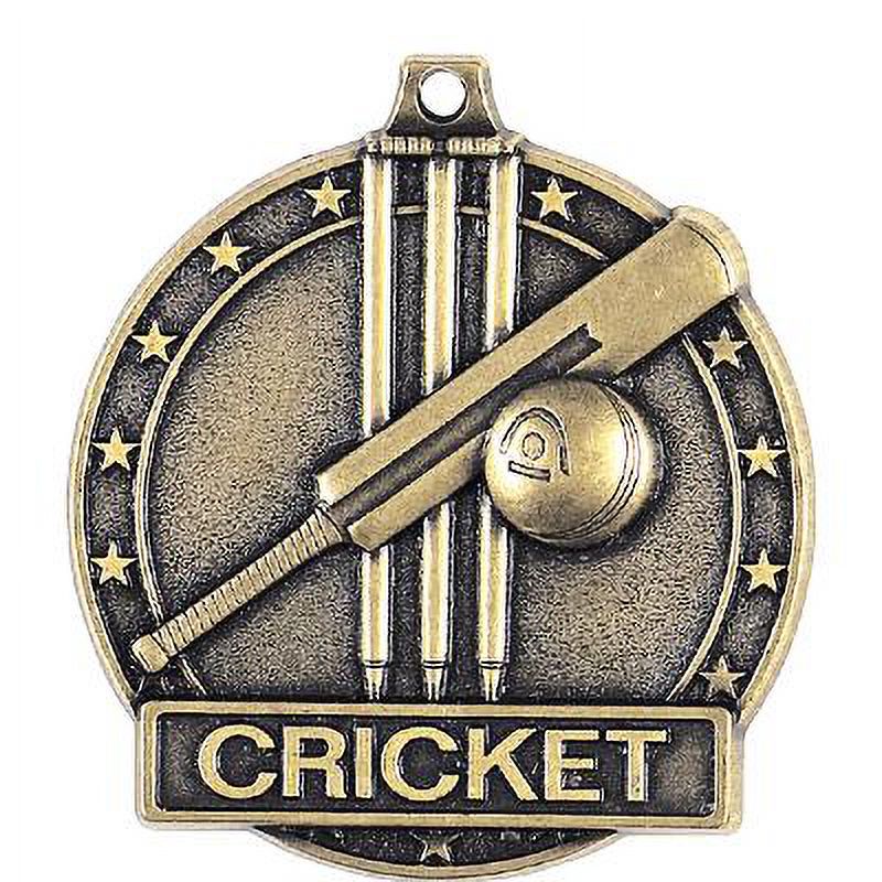 Cricket Medals, 2" Gold Diecast Cricket Medal Award 10 Pack