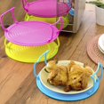 thumbnail image 3 of 3Pcs Microwave Folding Tray 3-in-1 Multipurpose Foldable Microwave Plate Reusable Food Splatter Cover Microwave Plate Stacker Steaming Tray Rack with Handle for Bowls Plates Oven Kitchen, 3 of 7