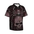 thumbnail image 2 of Daiia Spider with Skull Hawaiian Shirt for Men Gentle Cotton Regular Short Sleeve Casual-Large, 2 of 9