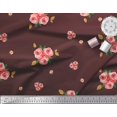 thumbnail image 3 of Soimoi polyester Crepe Fabric Leaves & Rose Flower Printed Fabric 1 Yard 52 Inch Wide, 3 of 3