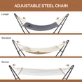 thumbnail image 5 of Qifang Freestanding Hammock Set, Heavy Duty 440Lbs Capacity, Padded Cotton Bed, Adjustable Chain, Anti-Rust Iron Stand for Backyard Porch, Beige, 5 of 7