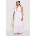 thumbnail image 3 of Womens Plus Size Chic Smocked Back Halter Maxi Sundress, 3 of 4