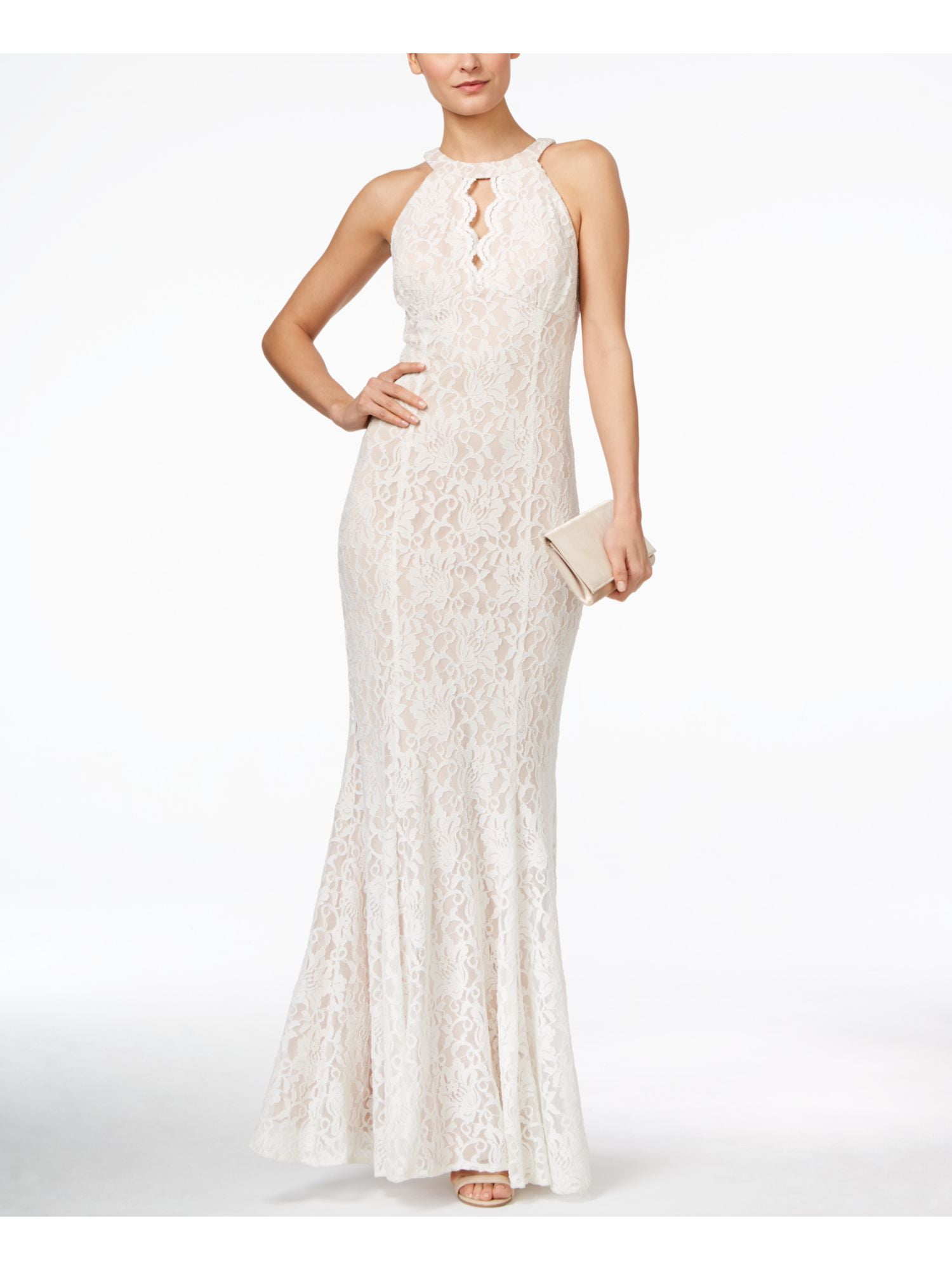 Nightway lace halter gown sales