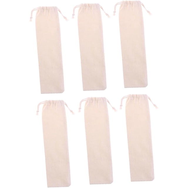 6 Pièces Porte Couverts Sac à Couverts Conteneur de Stockage de Paille de Boisson Boîte de Stockage de Paille de Silicone Mini Valise Sac de Boisson de Voyage, 25 * 7,2 Cm