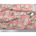 thumbnail image 2 of Soimoi Orange Rayon Fabric Leaves & Magnolia Floral Print Fabric by Yard 42 Inch Wide, 2 of 3