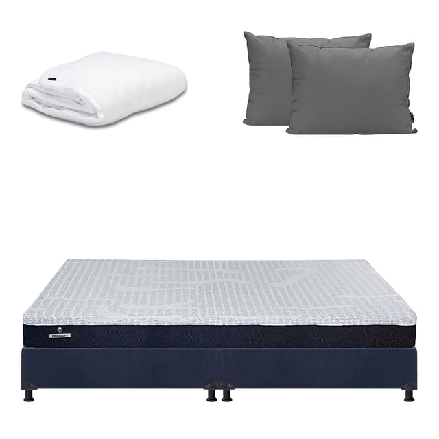 Colchón en caja King Size Therapy + Box + Almohadas 2Pack + Protector Cloud