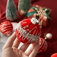 thumbnail image 5 of 12PCS Red Velvet Christmas Ornaments Balls 3.15" Vintage Christmas Tree Decorations Shatterproof Flocked Ball Velvet Xmas Tree Hanging Baubles for Xmas Trees Wedding Holiday Party Home Decor, 5 of 6