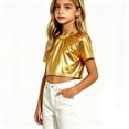 thumbnail image 3 of SROBPTY Teens Boys Girls T Shirt Solid Short Sleeve Crew Neck Shiny Performance Top for 2-15 Years, 3 of 5