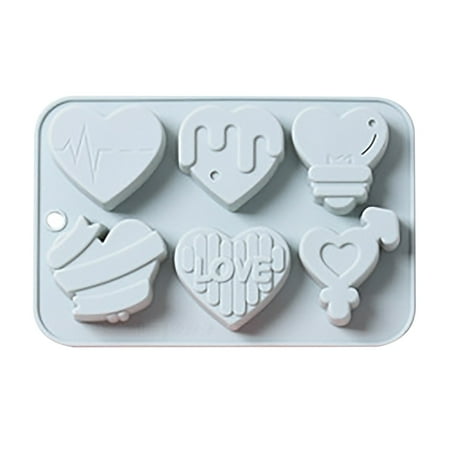 

Silicone 6 Cake Heart And Shaped Mould Ice Tray Mould With Chocolate Cake Mould