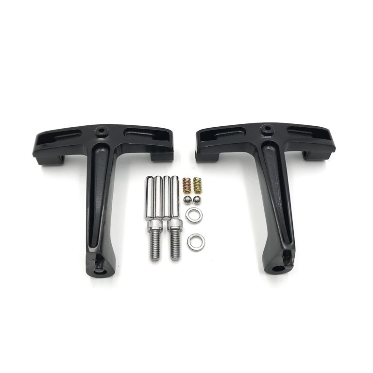 HTTMT- Shark Fin Leaf Defiance Passenger Footboard Kit Compatible With  Harley Touring 93-08 Black