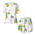 thumbnail image 4 of Lsque Dinosaur on Excavator Women's Short-Sleeved Pajama Set - 2 Piece Soft and Lightweight Sleepwear Set-3X-Large, 4 of 9