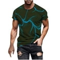thumbnail image 1 of Chemises pour Hommes Imprimé Manches Courtes Col Rond T-shirt Décontracté Manches Courtes, 1 of 1