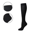 thumbnail image 3 of 3 pares de calcetines de compresión de color puro aumentan el flujo sanguíneo calcetines de compresión de nailon transpirables para correr para adultos negro color carne gris L XL, 3 of 10