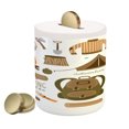 thumbnail image 1 of Adventure Piggy Bank, Camping Equipment Sleeping Bag Boots Campfire Shovel Hatchet Log Art Print, Ceramic Coin Bank Money Box for Cash Saving, 3.6" X 3.2", Multicolor, by Ambesonne, 1 of 4