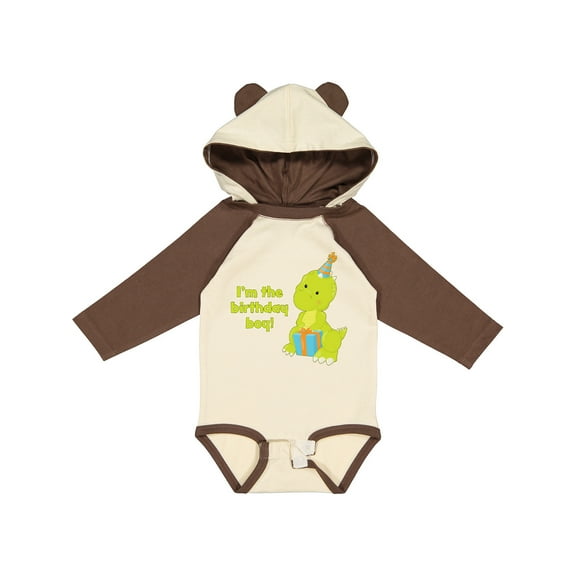 Inktastic I'm The Birthday Boy T-rex dinosaur party Boys Long Sleeve Baby Bodysuit