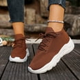 thumbnail image 2 of uvwlwu Sneakers for Women Casual Breathable Mesh Lace Up Solid Color Platform Shoes For Daily Wear With Jeans Comfortable Thick Sole Walking Shoes, 2 of 9