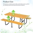 thumbnail image 2 of LZBEITEM Outdoor Picnic Table and Bench Set - Spacious and Durable for Backyard, Park, and Patio Gatherings - Yellow, 2 of 8