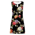 thumbnail image 4 of Taqqpue Summer Dresses for Women 2023 Casual Sleeveless O-Neck Hollow Out Floral Mini Dress A Line Loose Tank Dress Tunic Dress Beach Dress Sundress, 4 of 5