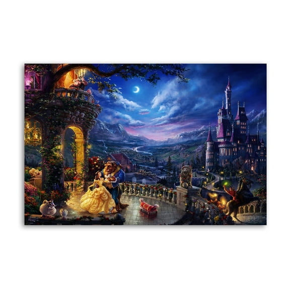 Beauty The Beast Falling in Love Canvas Poster Wall Art Picture Prints Hanging Photo Gift Decor Home Posters Artworks 12x18inch(30x45cm)