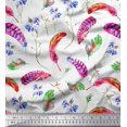 thumbnail image 1 of Soimoi Cotton Poplin Fabric Flowers & Feather Print Fabric by The Yard 42 Inch Wide, 1 of 3