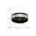 thumbnail image 6 of Grey Titanium Ring Band Wedding Beveled Comfort Edge 8mm Black IP-plated Satin and Polished, 6 of 6